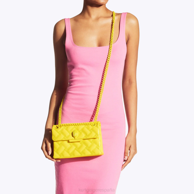 Kurt Geiger mujer londres mini kensington empapar 2LPR79 | bolsas amarillo